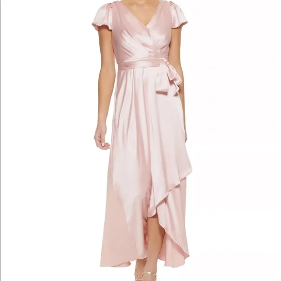 Dkny | Dresses | Dkny Womens Satin Fauxwrap Gown | Poshmark